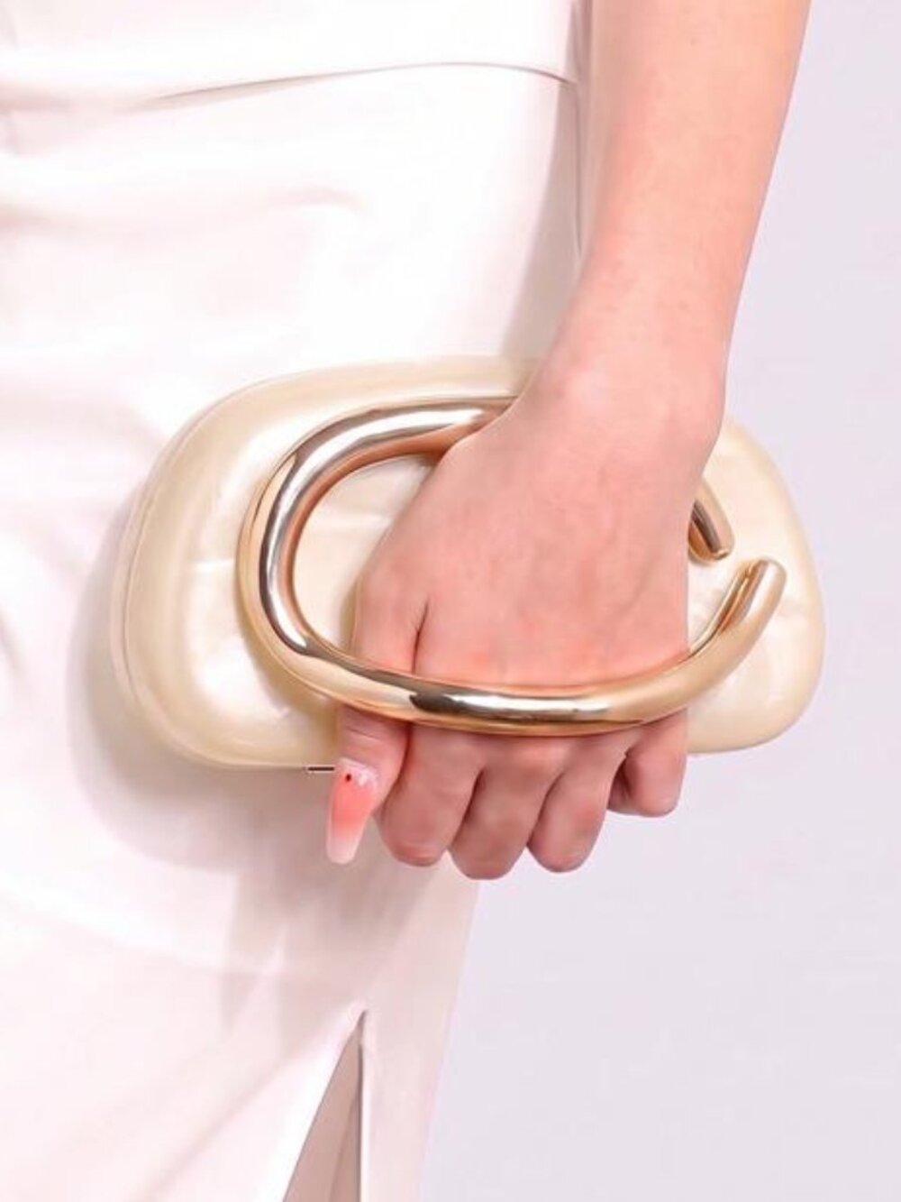 Elegant Pearlescent  Marbling Acrylic Clutch Purse, Evening Wedding Handbags
